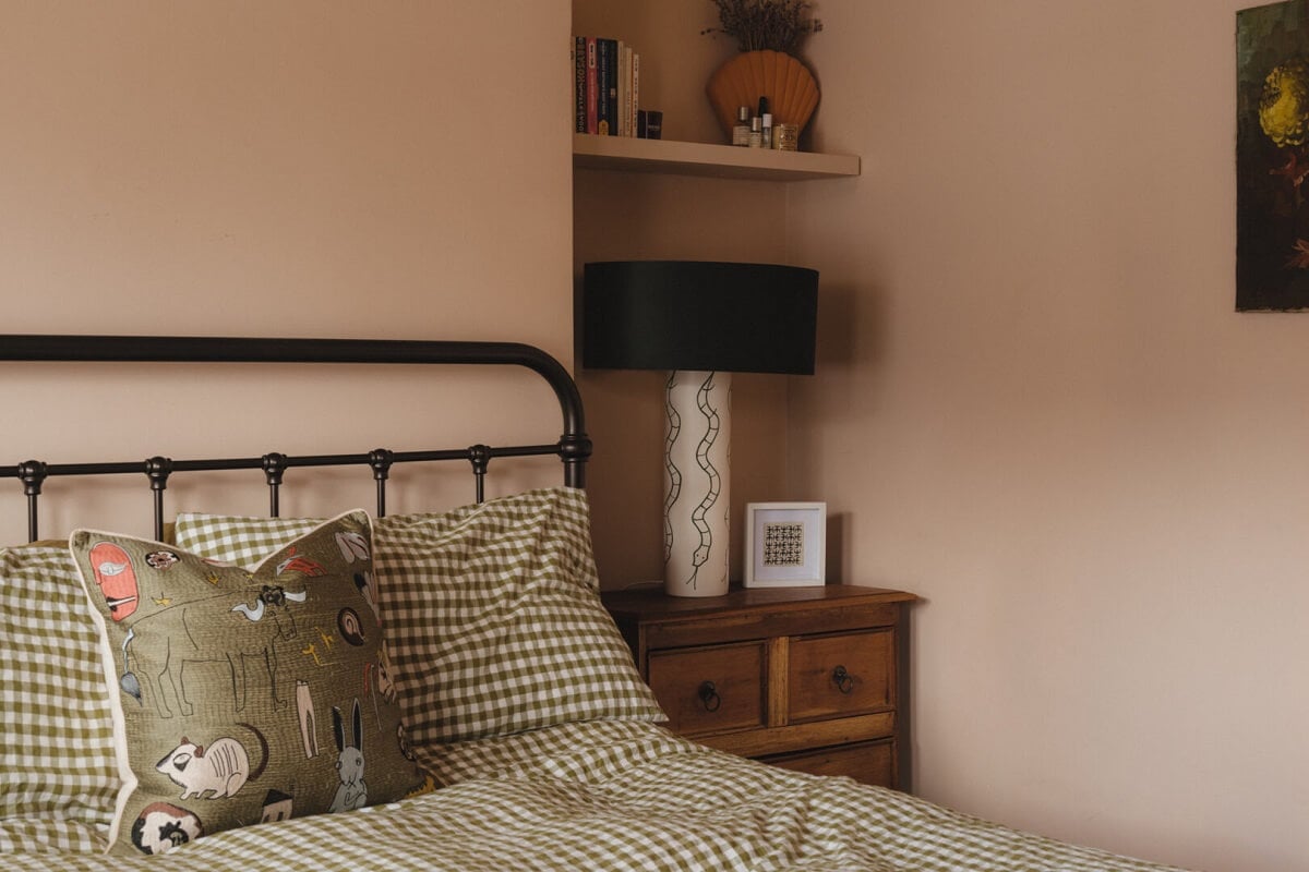 A Charming Victorian House with a Lovely Kitchen 14 bedroom wooden nightstand shelf