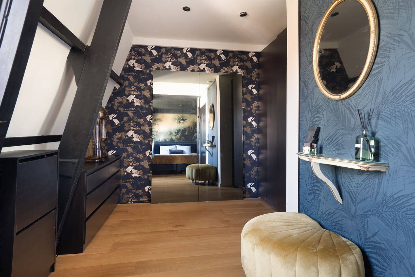 Rich Colors in a Charming Late 19th-Century Home in The Netherlands 18 blue accent color bedroom