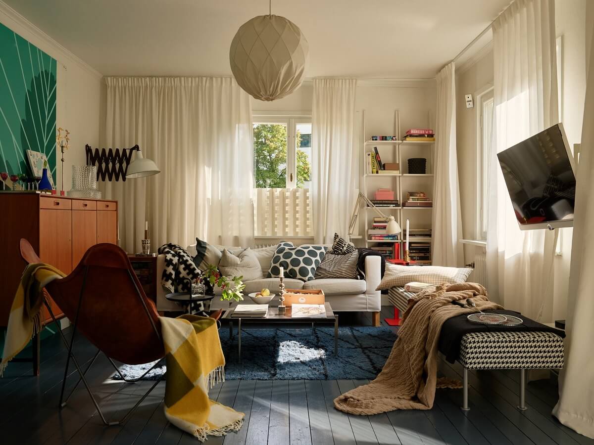 A 1940s House with Painted Floorboards in Sweden 1 cozy scandinavian living room