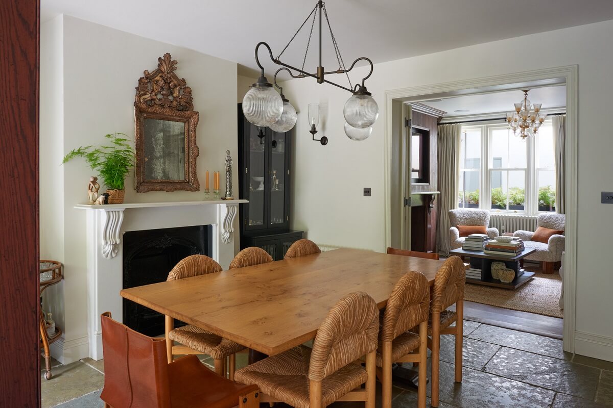 A Luxurious Two-Bedroom Maisonette in Primrose Hill 5 dining room with stone floor