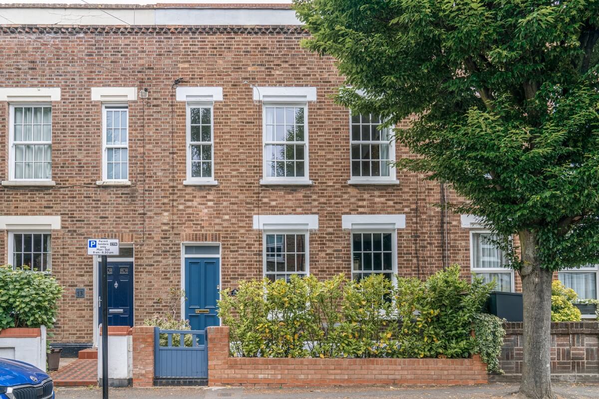 A Dark Blue Living Room in a Historic London Home 24 exterior london home
