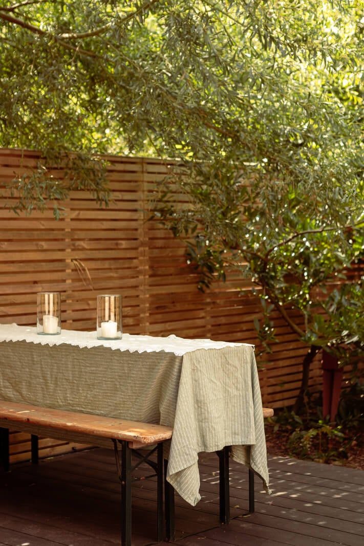 A Warm Ground Floor Apartment with Reclaimed Materials 23 garden picnic table