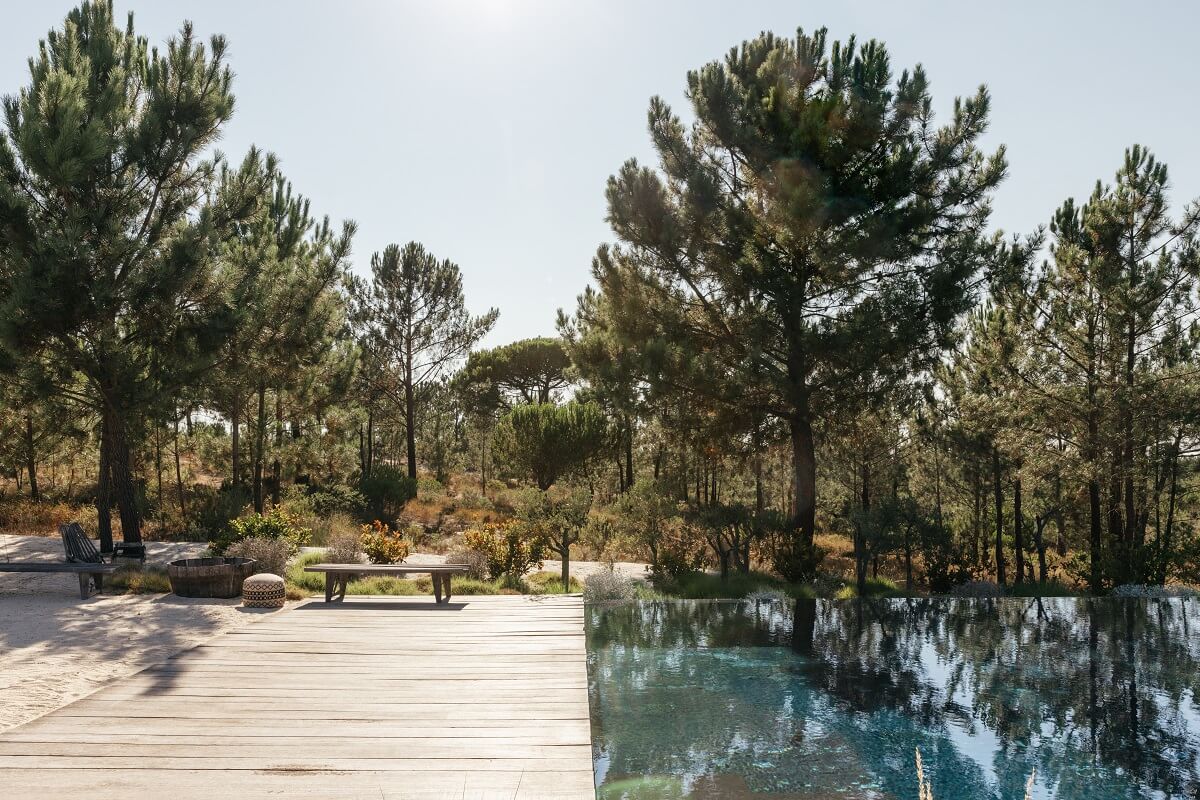 An Eco-Retreat Made from Upcycled Materials in Portugal 6 garden swimming pool An Eco-Retreat Made from Upcycled Materials in Portugal