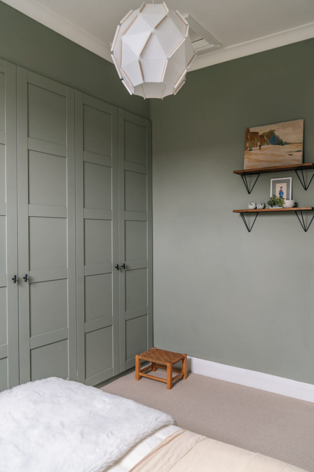 A Dark Blue Living Room in a Historic London Home 15 gray bedroom