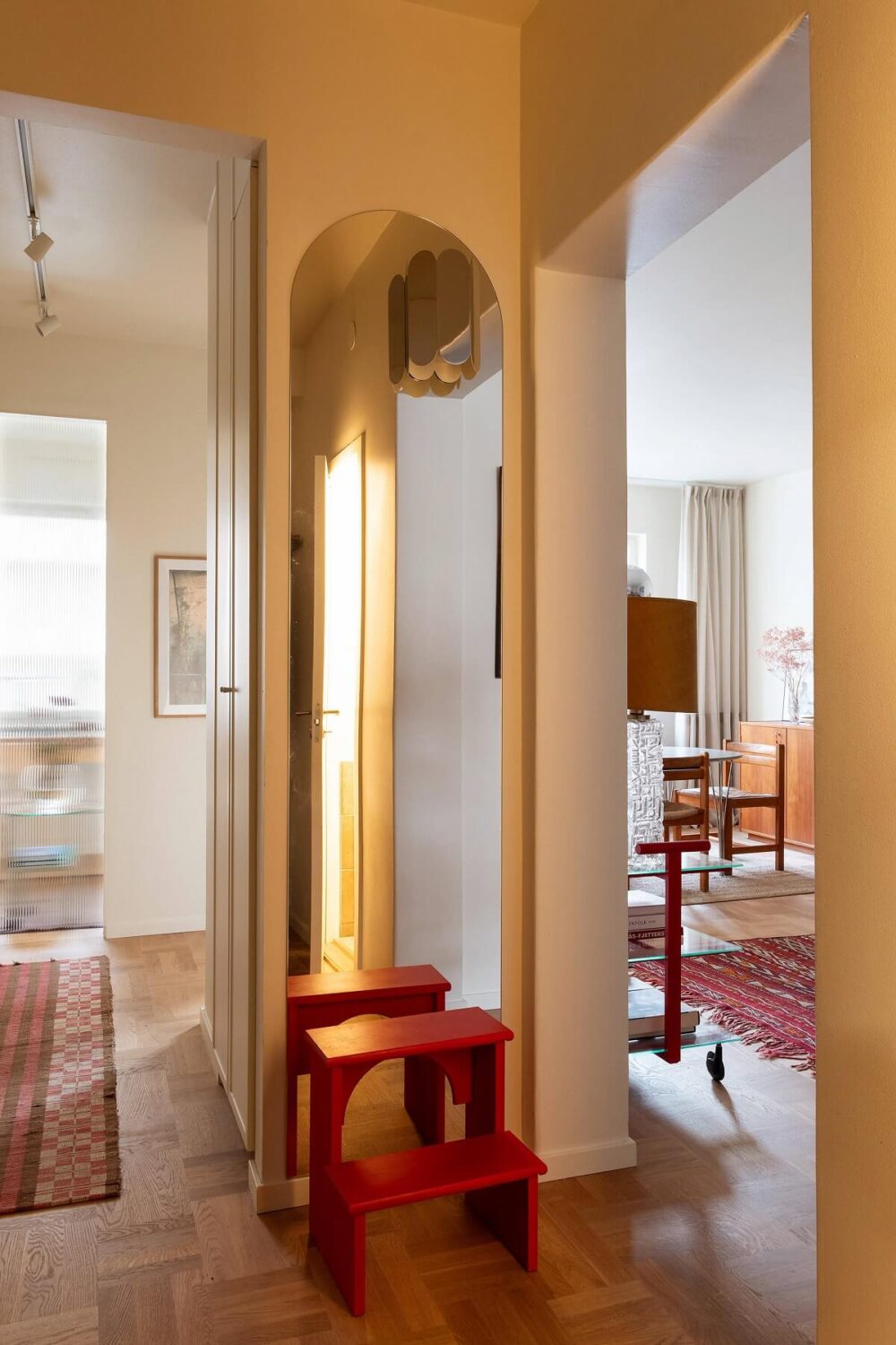 A Stylish Small Loft with Beautiful Natural Light 16 hallway mirror