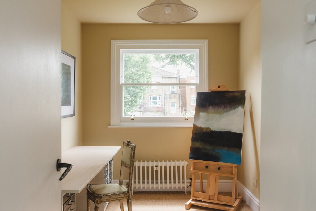 A Soft and Natural Color Palette in a Victorian Home 17 home office