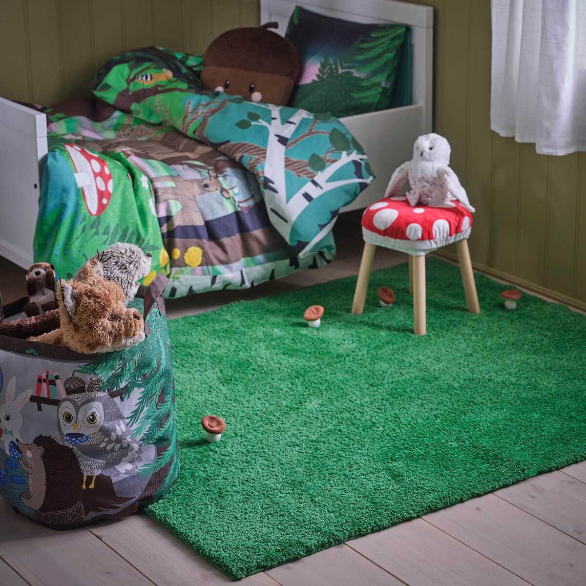 IKEA SKOGSDUVA: A Magical Forest Children's Collection 21 ikea SKOGSDUVA children collection green rug