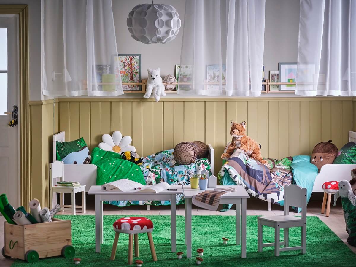 IKEA SKOGSDUVA: A Magical Forest Children's Collection 5 ikea SKOGSDUVA children collection green yellow bedroom