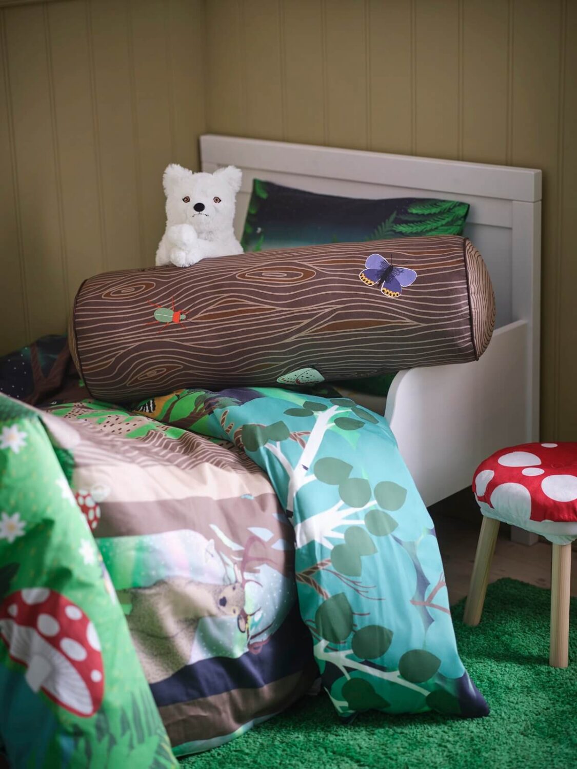 IKEA SKOGSDUVA: A Magical Forest Children's Collection 10 ikea SKOGSDUVA children collection log pillow