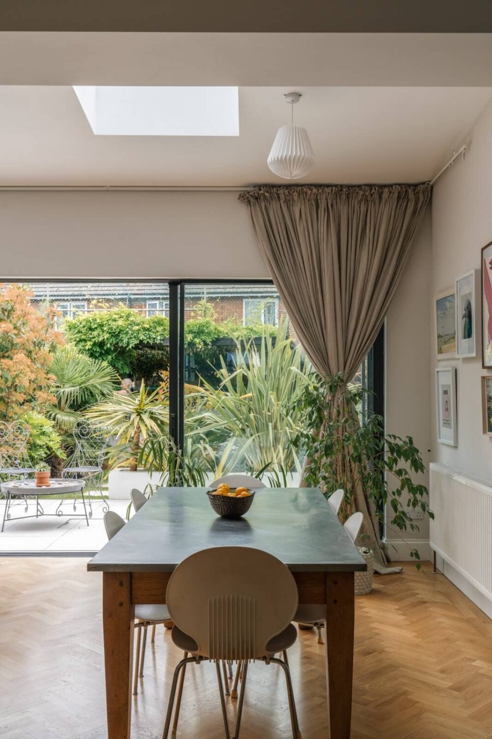 A Dark Blue Living Room in a Historic London Home 11 kitchen dining table
