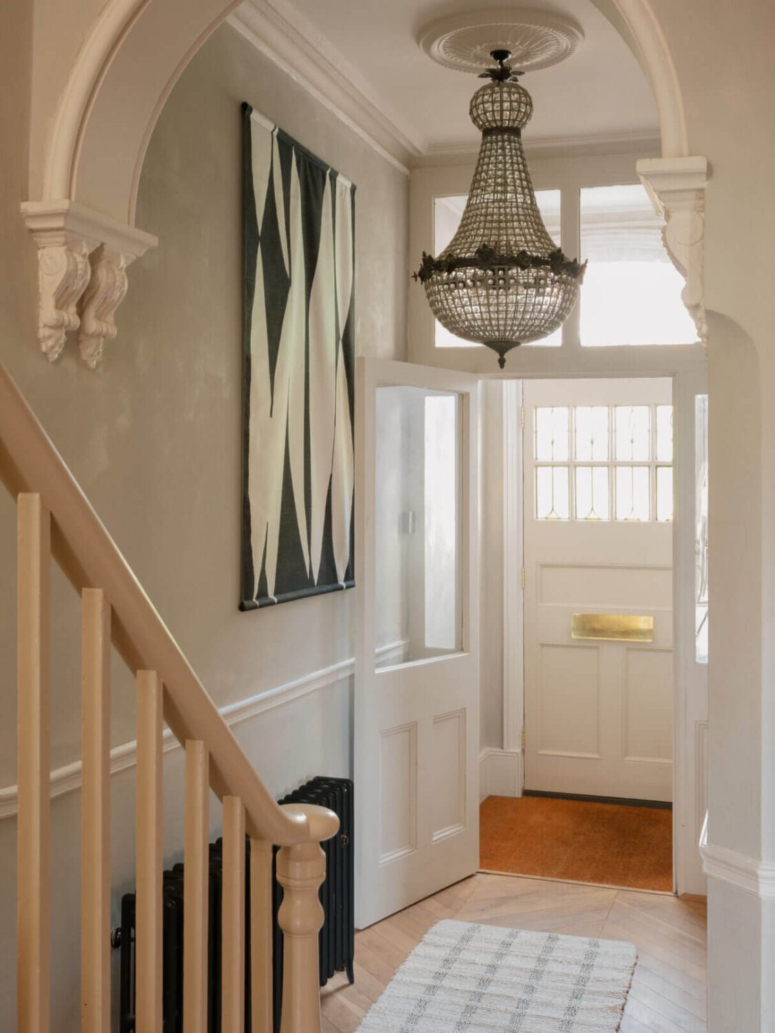 An English House with Carefully Restored Period Features 15 light gray walls hallway
