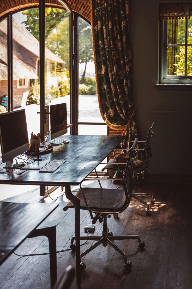 An Eclectic Colorful House in an Old Dutch Farmhouse 32 office space