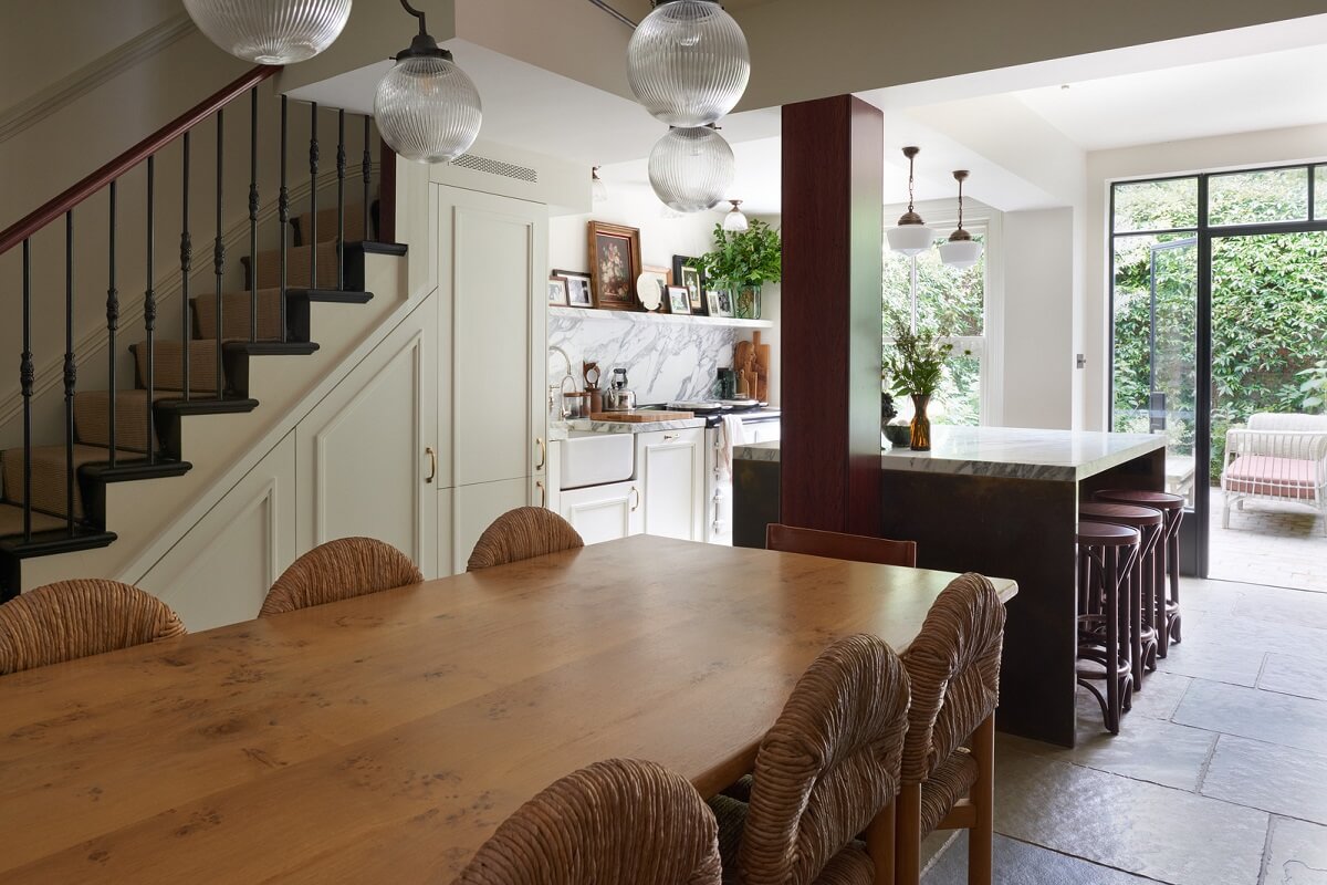 A Luxurious Two-Bedroom Maisonette in Primrose Hill 7 open dining room and kitchen