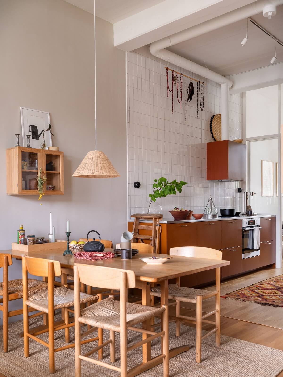 open plan dining space kitchen high ceilings nordroom