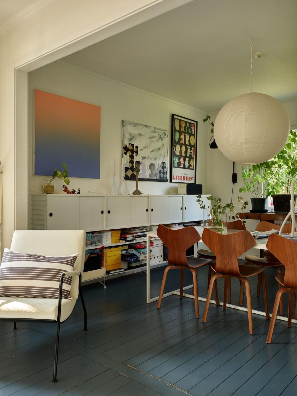 Best of 2024: Dining Rooms 8 open plan living space with blue floorboards