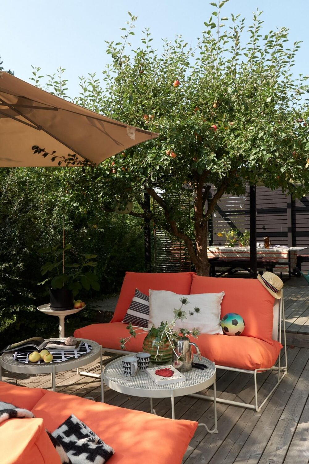 A 1940s House with Painted Floorboards in Sweden 23 outdoor terrace with sofas
