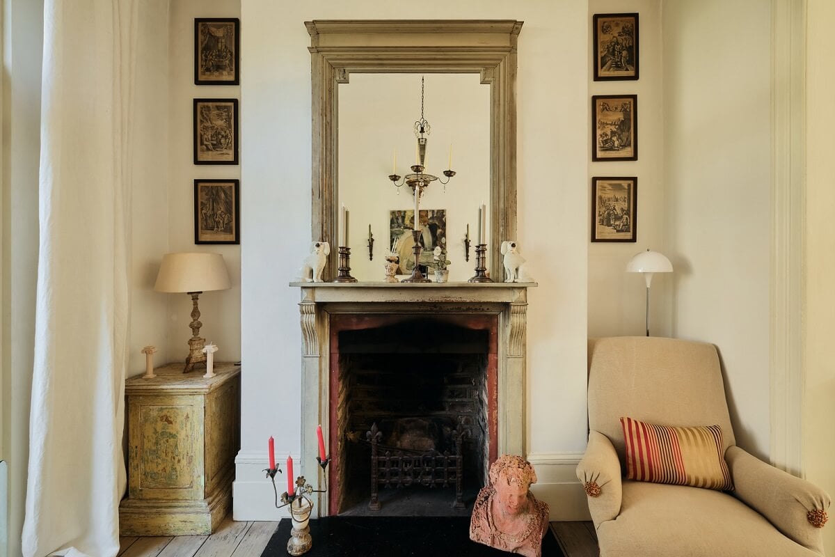 A One-Bedroom Maisonette with a Garden in London 2 serene living room fireplace