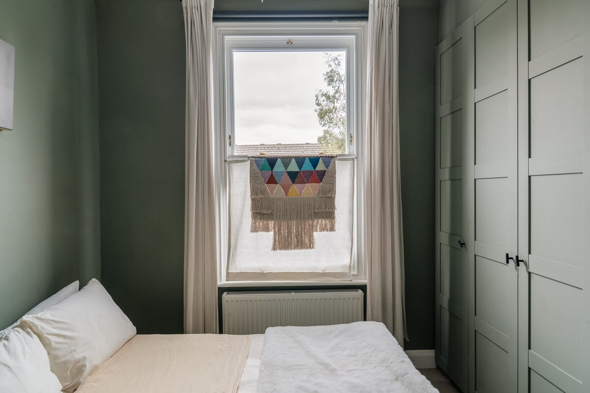 A Dark Blue Living Room in a Historic London Home 14 small gray bedroom built in wardrobes