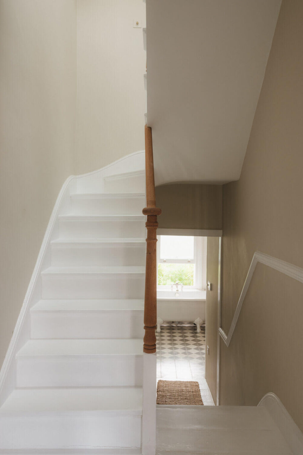 A Soft and Natural Color Palette in a Victorian Home 21 staircase