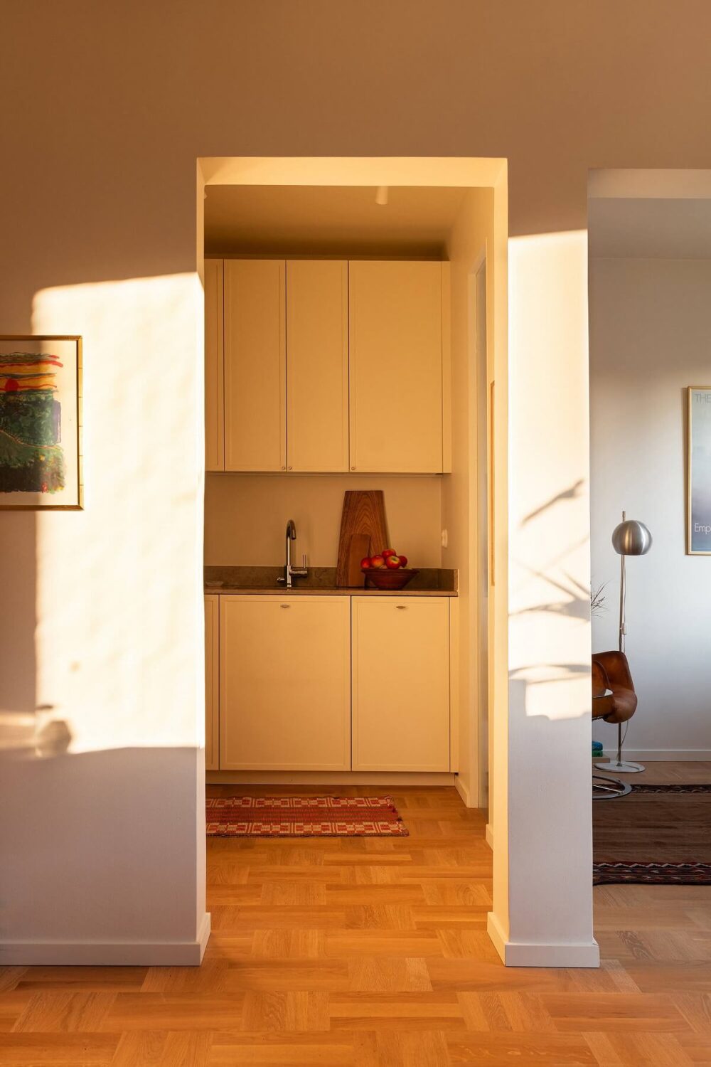 A Stylish Small Loft with Beautiful Natural Light 11 view into kitchen