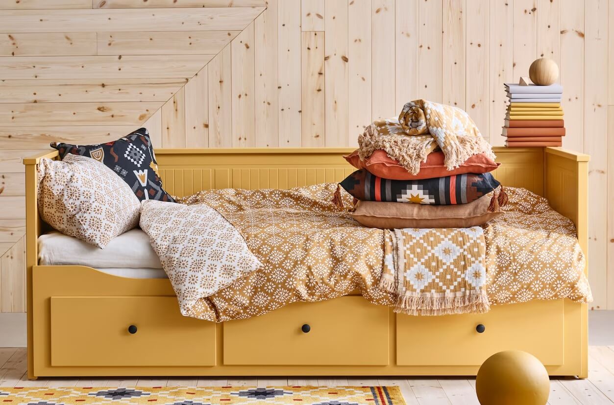 Discover IKEA's October Collection Inspired by Swedish Crafts 4 yellow ikea bed