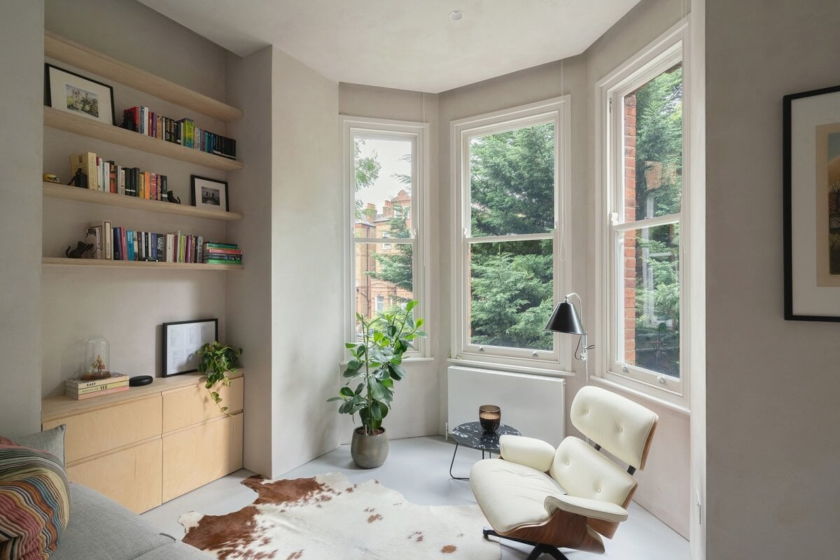 Best of 2025: Studio & Loft Apartments 39 bay window small gray and wood loft apartment