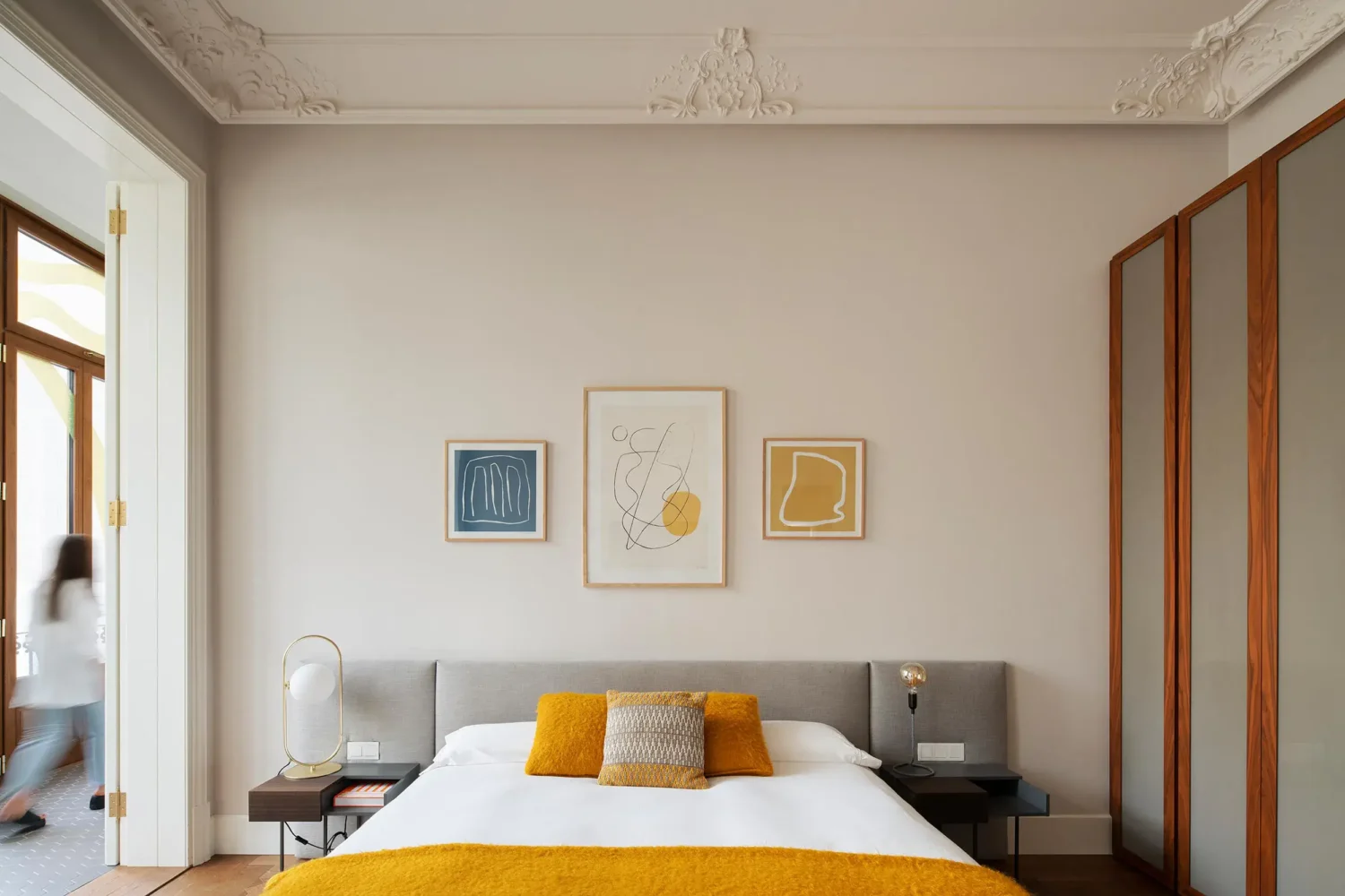 An Eclectic Mix of Modernist Elements and Luxurious Finishes in Barcelona 10 bedroom yellow color accents