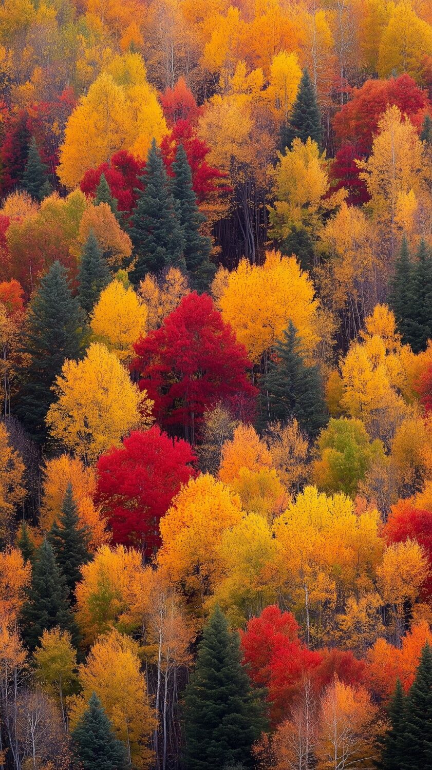Beautiful (and Fun) Fall Phone Wallpapers to Start the Cozy Season 2 colorful fall woods phone wallpaper nordroom