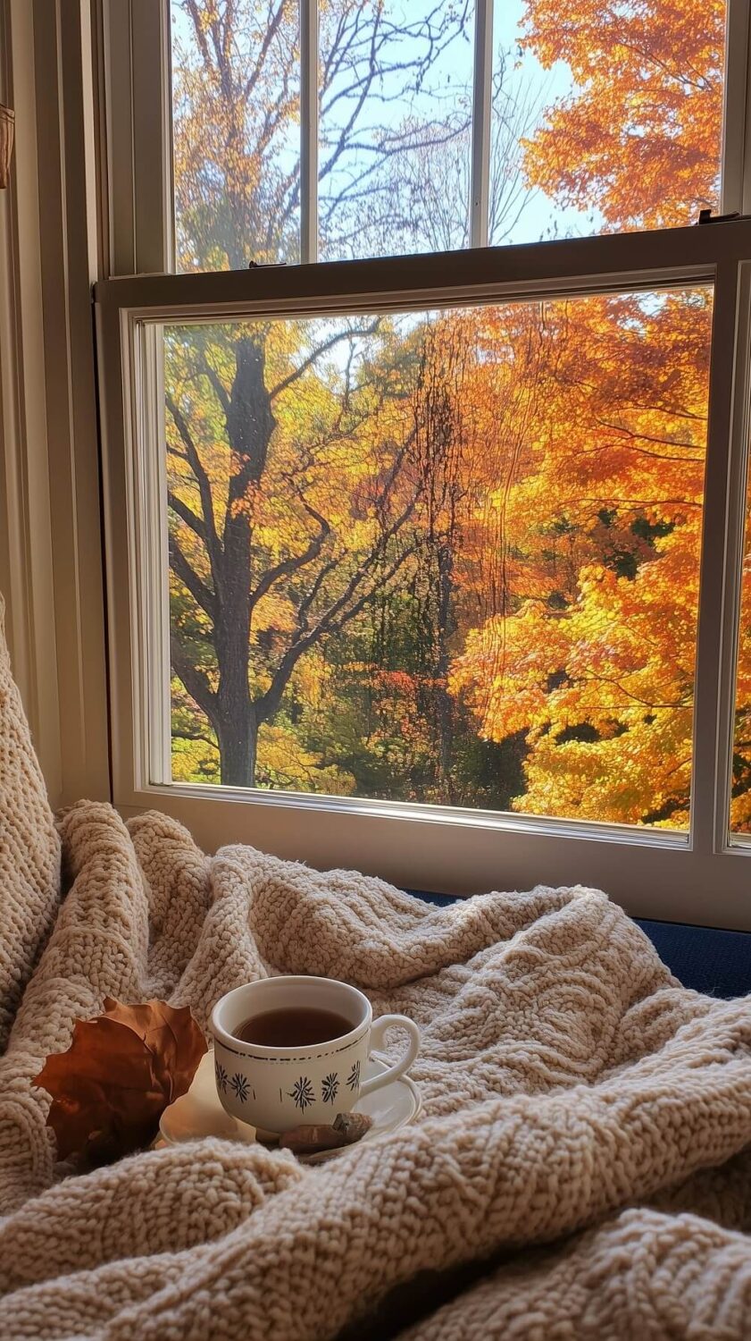 Beautiful (and Fun) Fall Phone Wallpapers to Start the Cozy Season 9 cozy blanket fall landscape tea