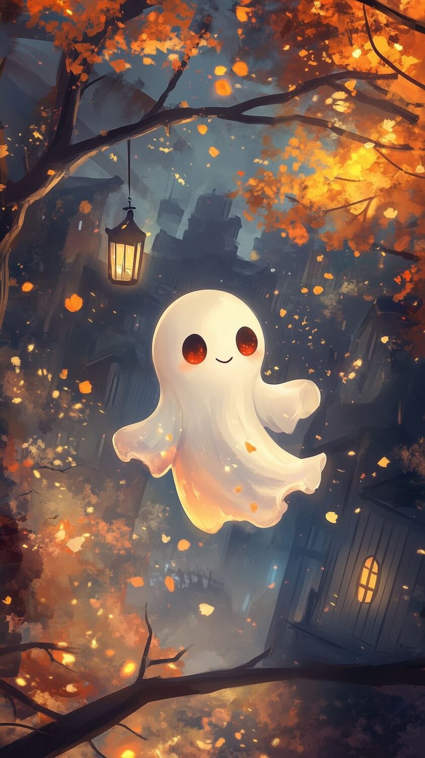 Beautiful (and Fun) Fall Phone Wallpapers to Start the Cozy Season 18 cute ghost fall wallpaper nordroom