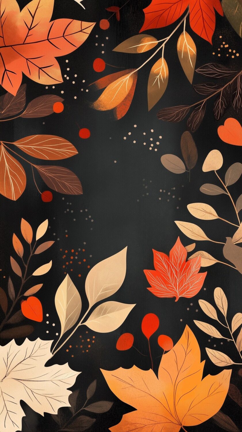 Beautiful (and Fun) Fall Phone Wallpapers to Start the Cozy Season 21 dark phone wallpaper with leaves nordroom