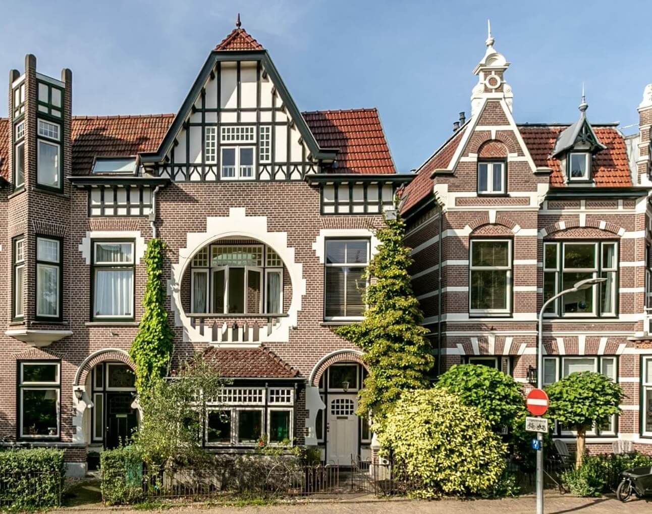 A Beautiful Monumental Villa with Green Color Accents 32 exterior dutch townhouse