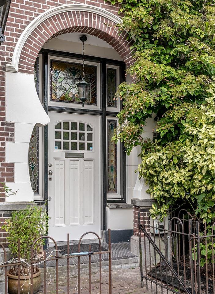 A Beautiful Monumental Villa with Green Color Accents 30 front door historic dutch townhouse