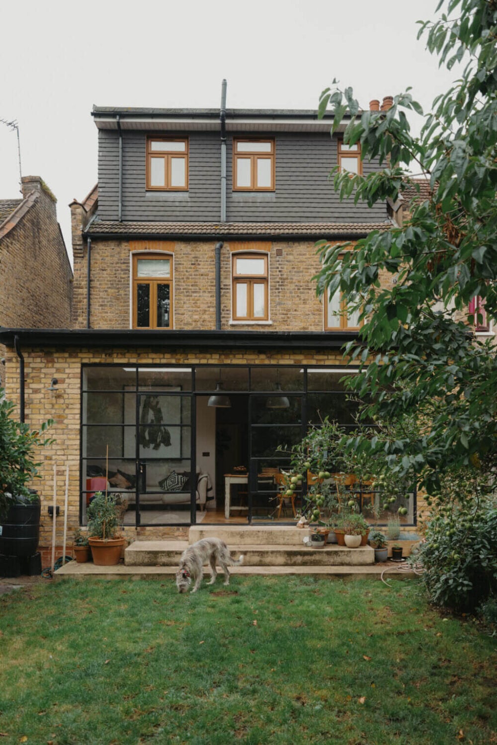 Original Details and a Modern Extension in a London House 33 garden exterior steel glass doors Original Details and a Modern Extension in a London House