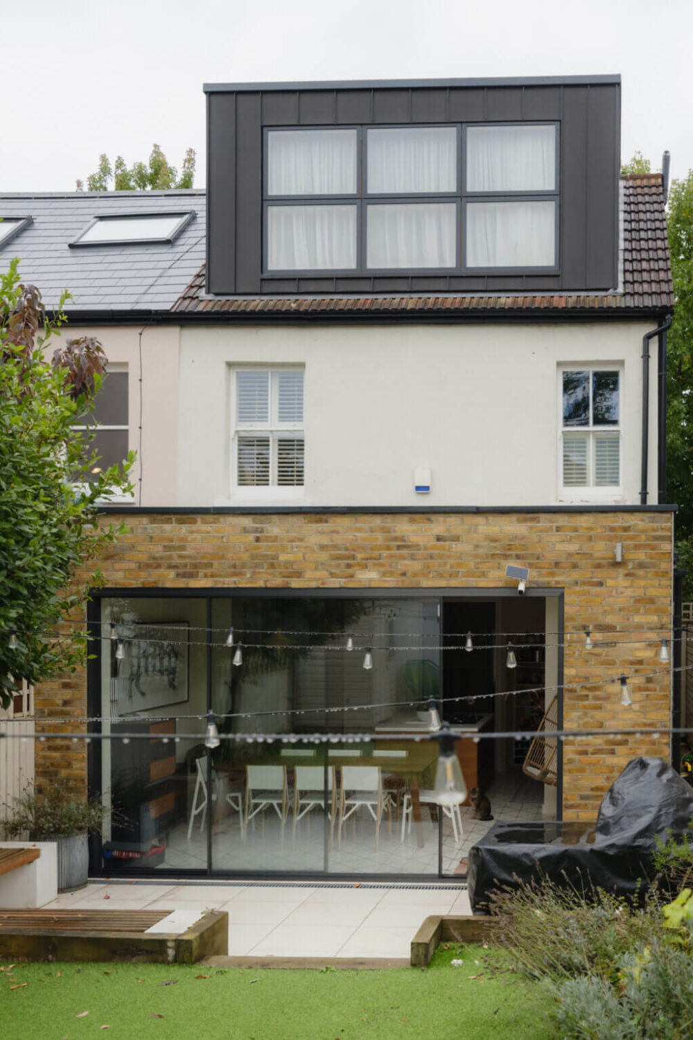 Nature-Inspired Colors in an Extended East London Home 27 garden glass facade