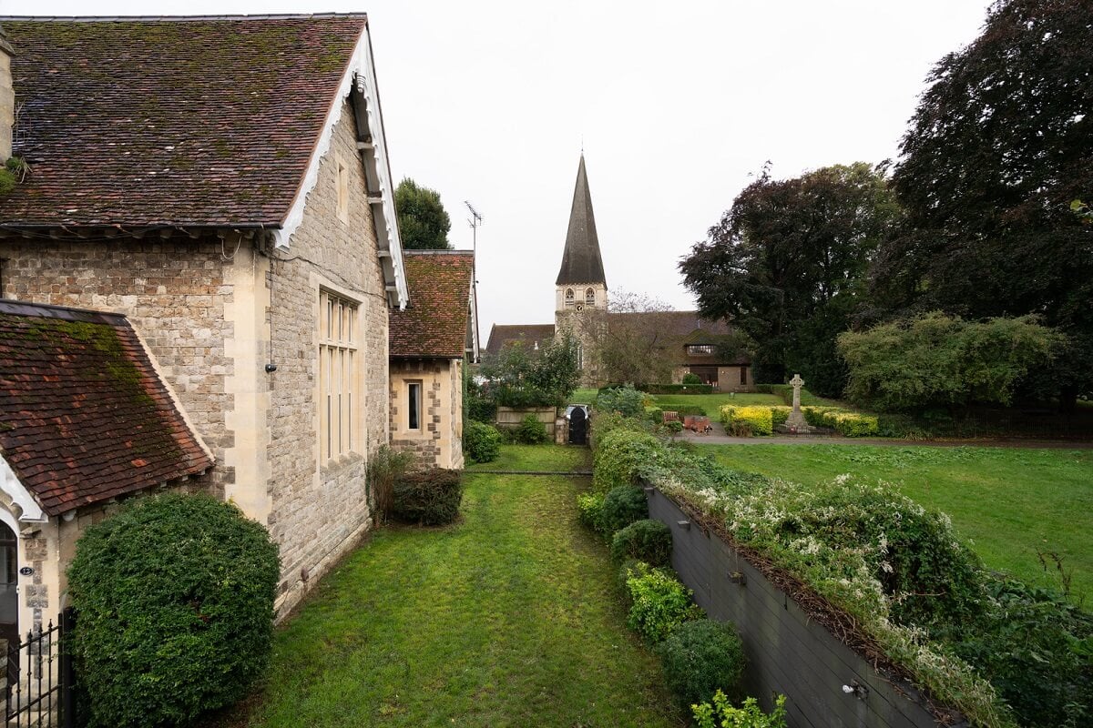 A Colorful Gothic-Style School Conversion in England 20 garden historic house england A Colorful Gothic-Style School Conversion in England