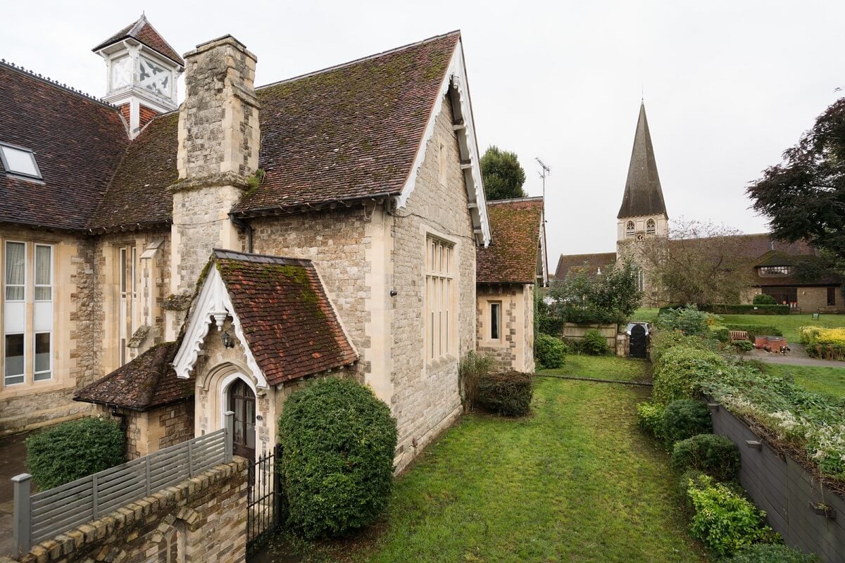 A Colorful Gothic-Style School Conversion in England 21 garden school conversion england A Colorful Gothic-Style School Conversion in England