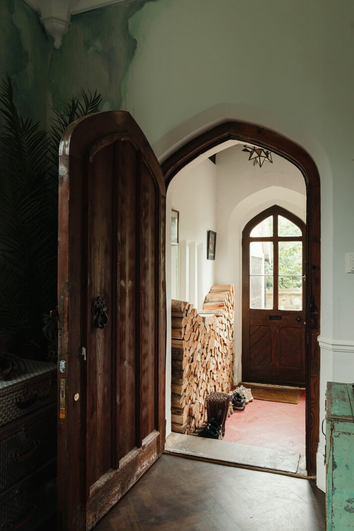 A Colorful Gothic-Style School Conversion in England 8 gothic style wooden door