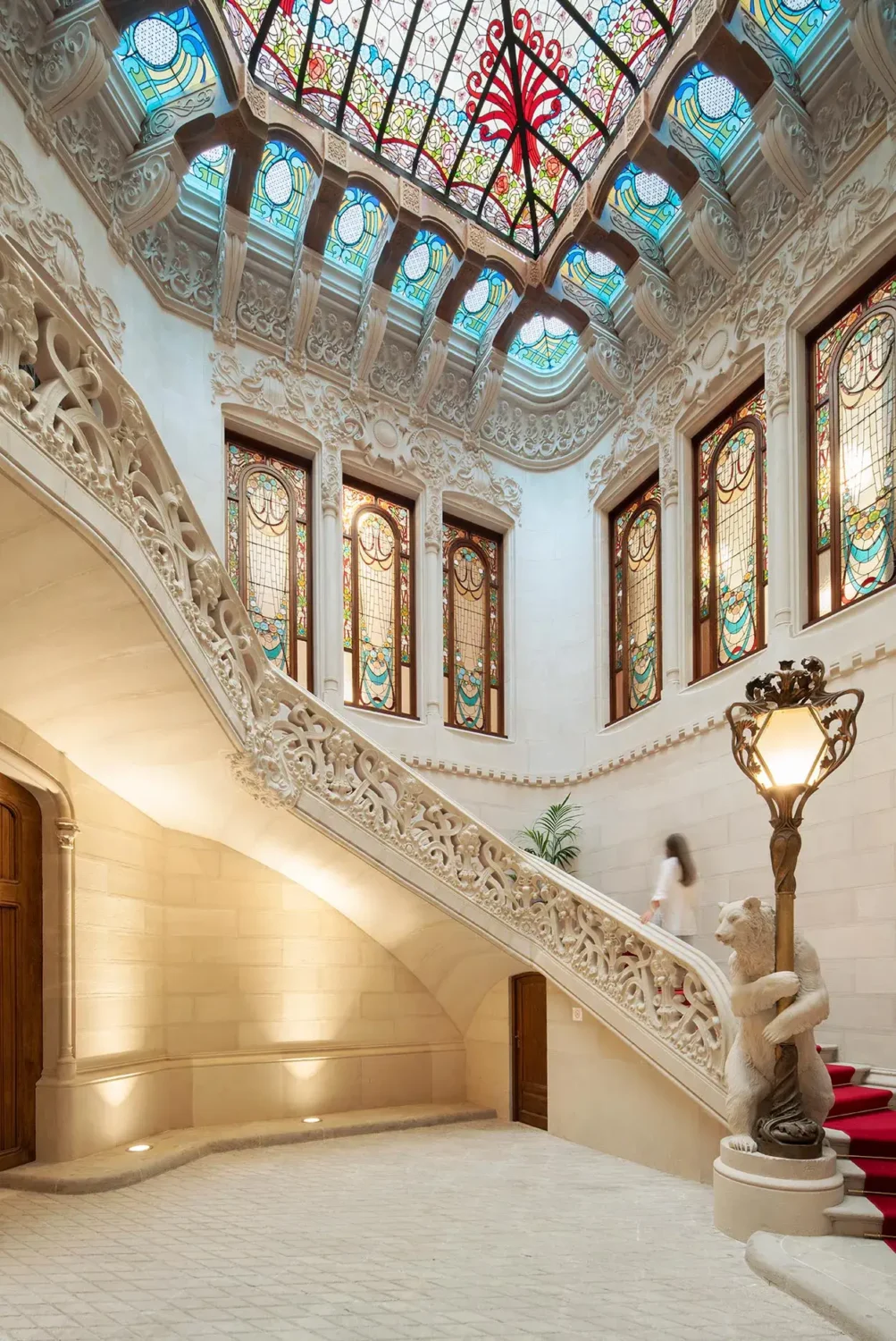 An Eclectic Mix of Modernist Elements and Luxurious Finishes in Barcelona 14 grand hallway barcelona palace