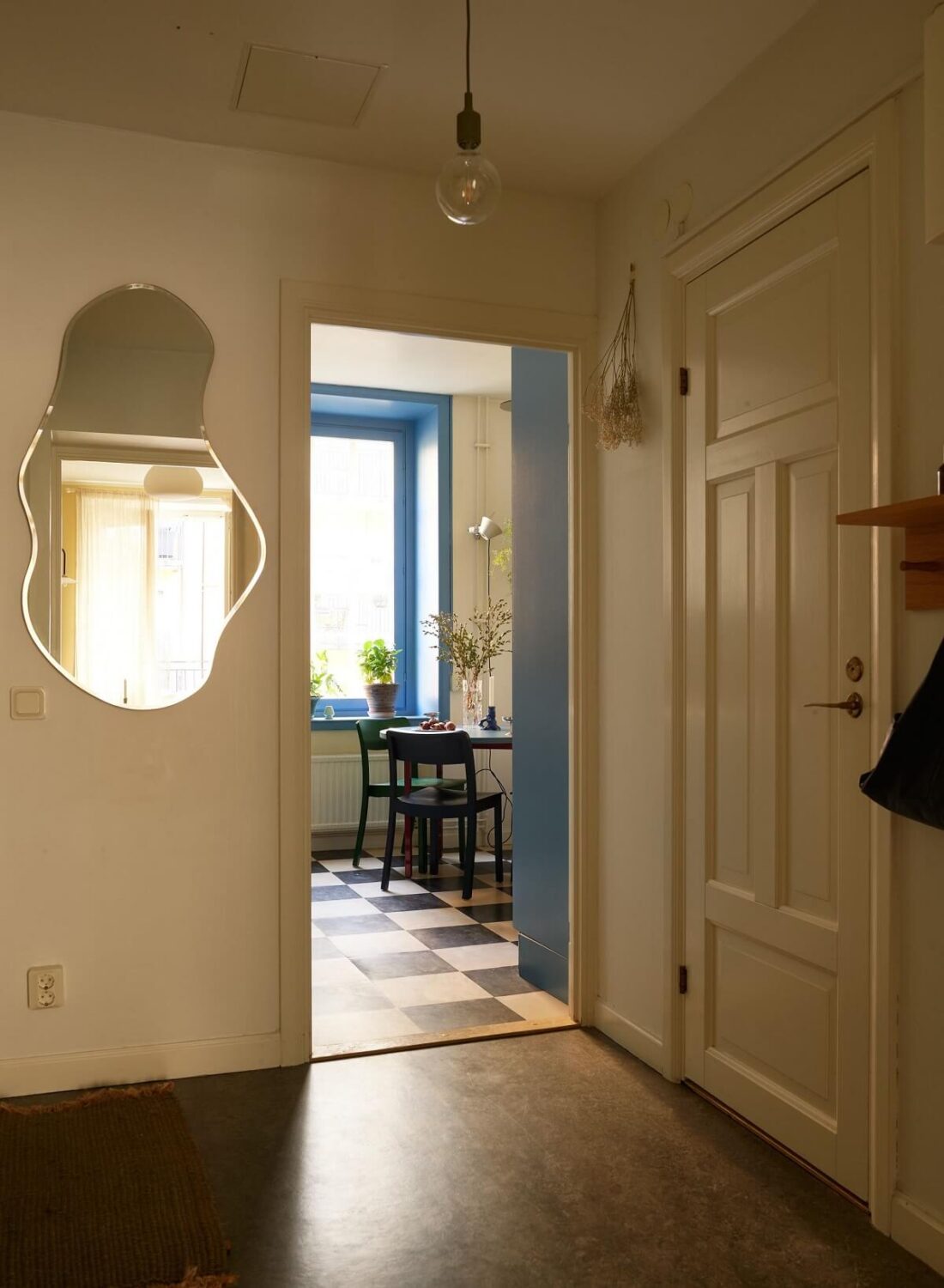 Golden Yellow Walls in a Colorful Swedish Studio Apartment 16 hall Golden Yellow Walls in a Colorful Swedish Studio Apartment