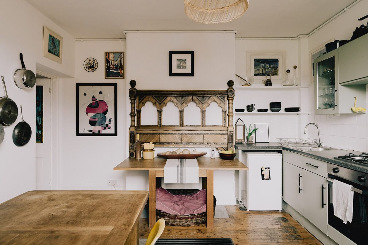 Period Details in a Cozy London Apartment in a Victorian Tenement Building 7 kitchen