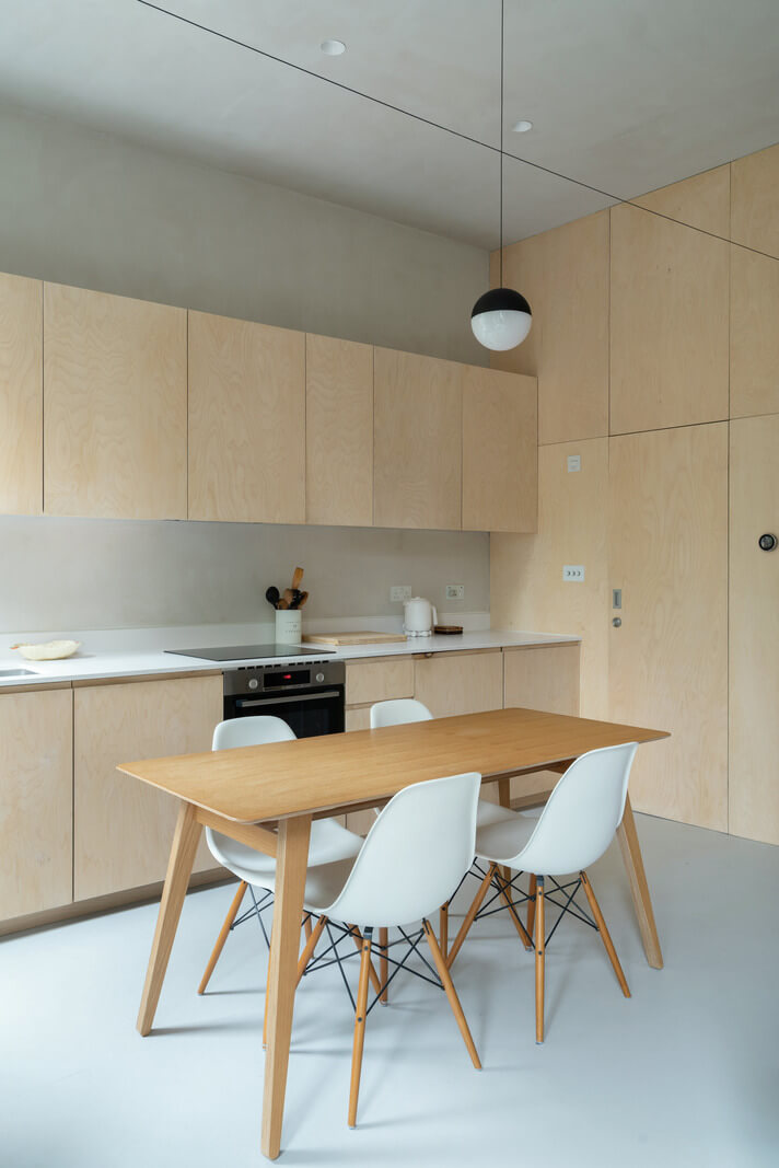 An Award-Winning Shoji-Inspired Loft Apartment in London 7 light wood kitchen and doors