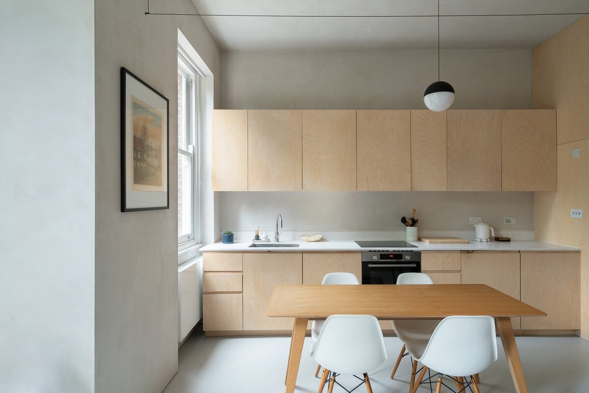 An Award-Winning Shoji-Inspired Loft Apartment in London 6 light wooden kitchen