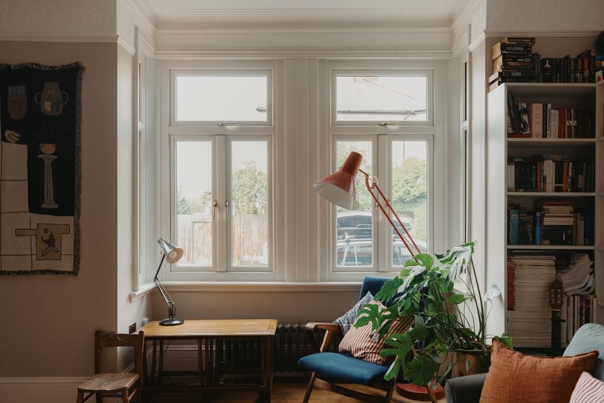 Original Details and a Modern Extension in a London House 2 living room bay window