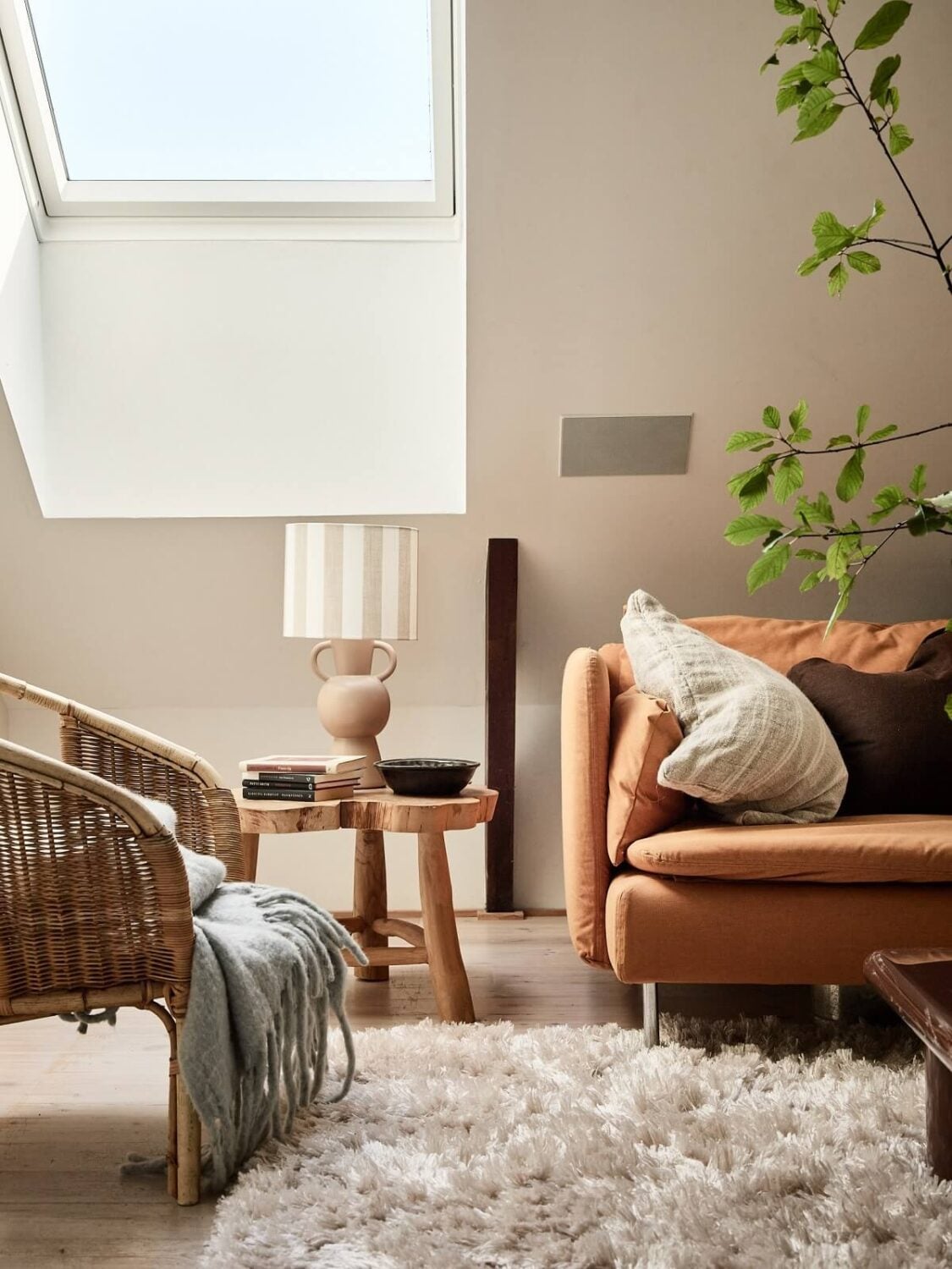A Light Two-Bedroom Attic Apartment in Sweden 4 living room detail