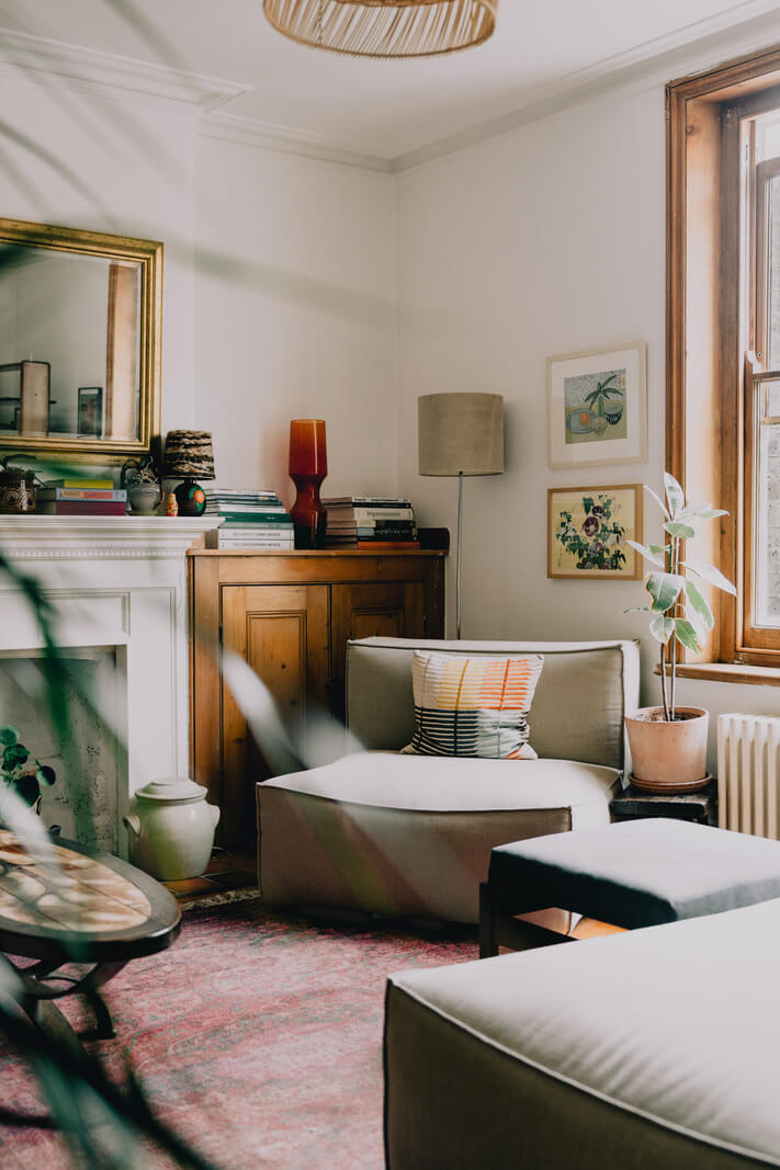 Period Details in a Cozy London Apartment in a Victorian Tenement Building 2 living room detail