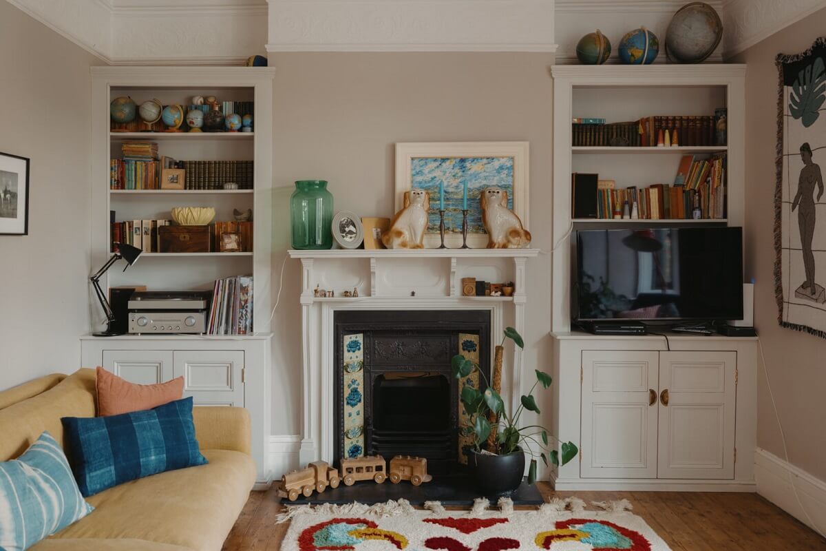 Original Details and a Modern Extension in a London House 3 living room with fireplace