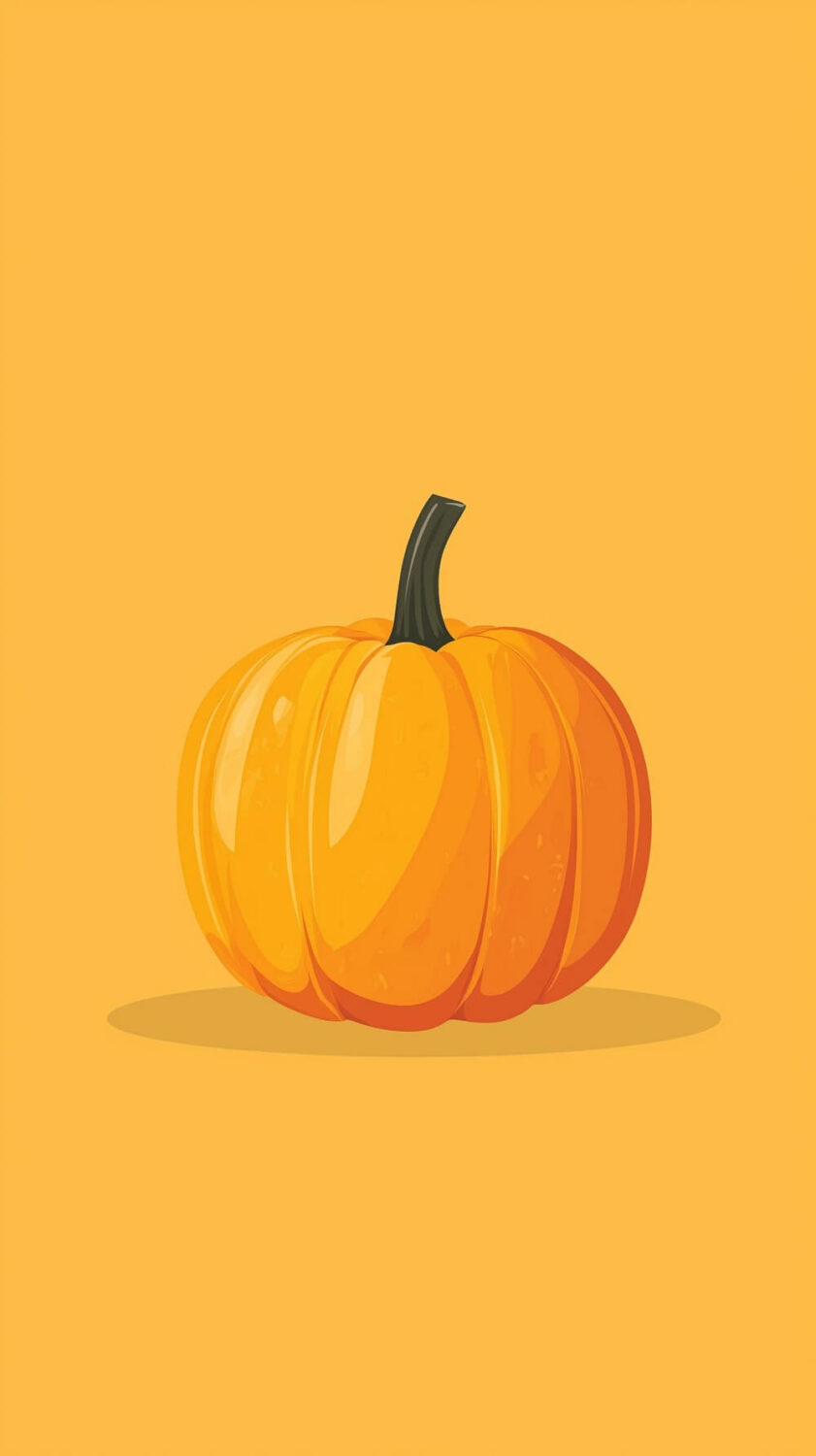 Beautiful (and Fun) Fall Phone Wallpapers to Start the Cozy Season 22 minimalistic yellow pumpkin wallpaper