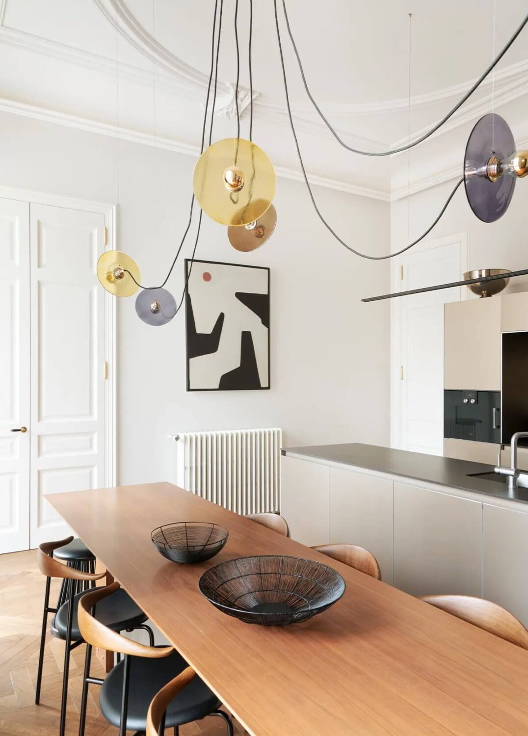 An Eclectic Mix of Modernist Elements and Luxurious Finishes in Barcelona 4 modern kitchen dining table