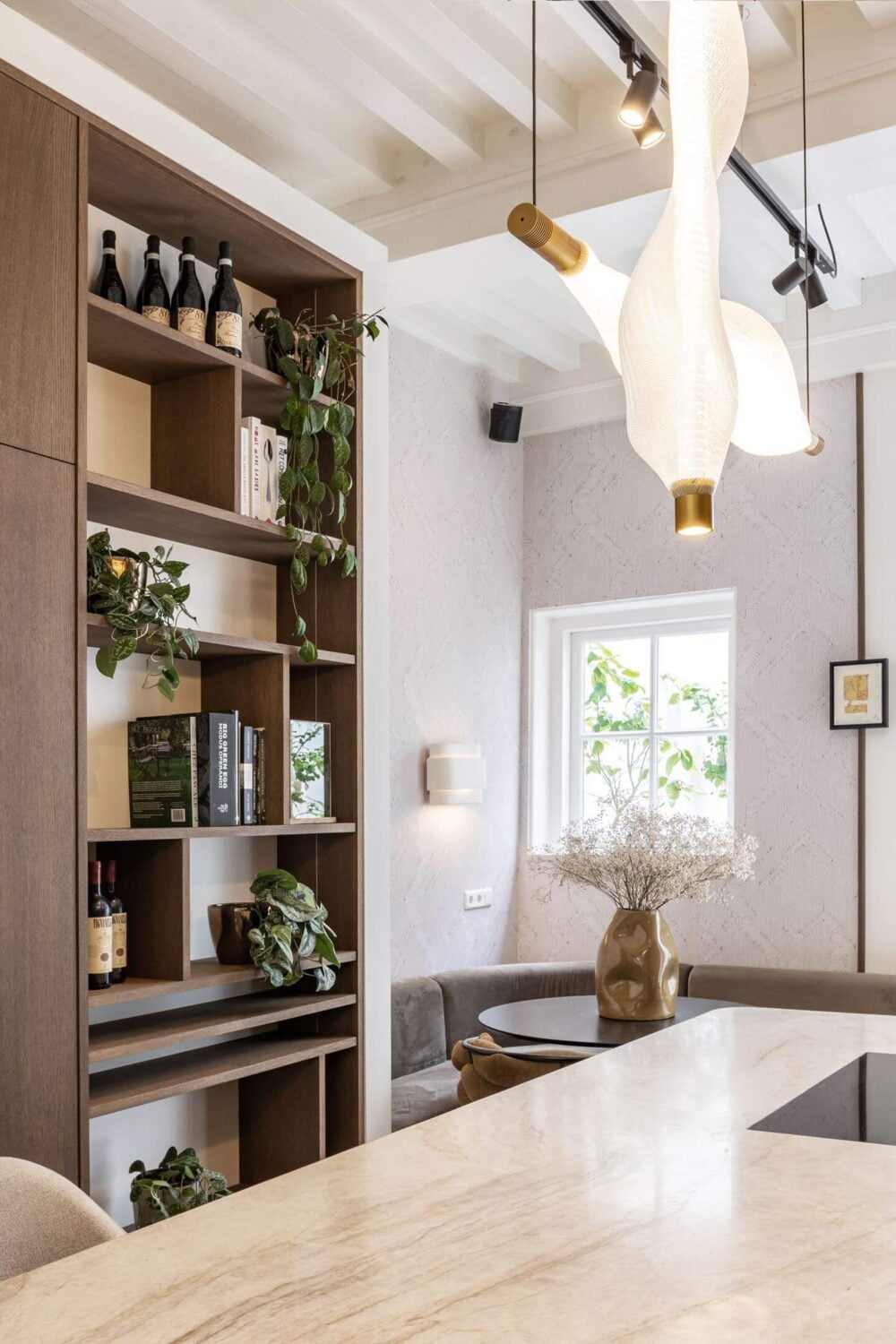 Hotel-Style Interiors in an Amsterdam Canal House 9 open cabinets kitchen